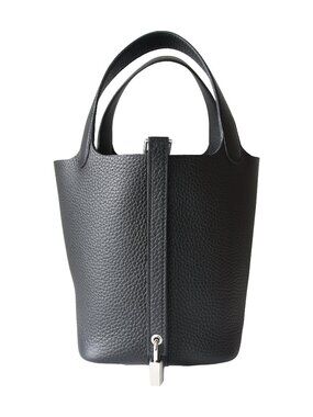 Hermes Picotin Lock 18 Bucket Bag Clemence Palladium Hardware Black